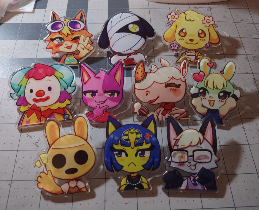 Acrylic pins of chibi animal crossing characters Acrylic pins of chibi animal crossing characters