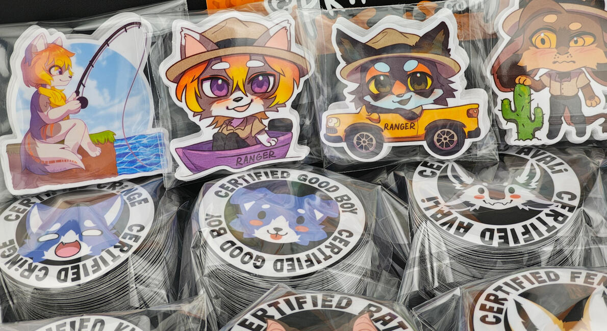 Closeup photo of some stickers I've designed! Closeup photo of some stickers I've designed!